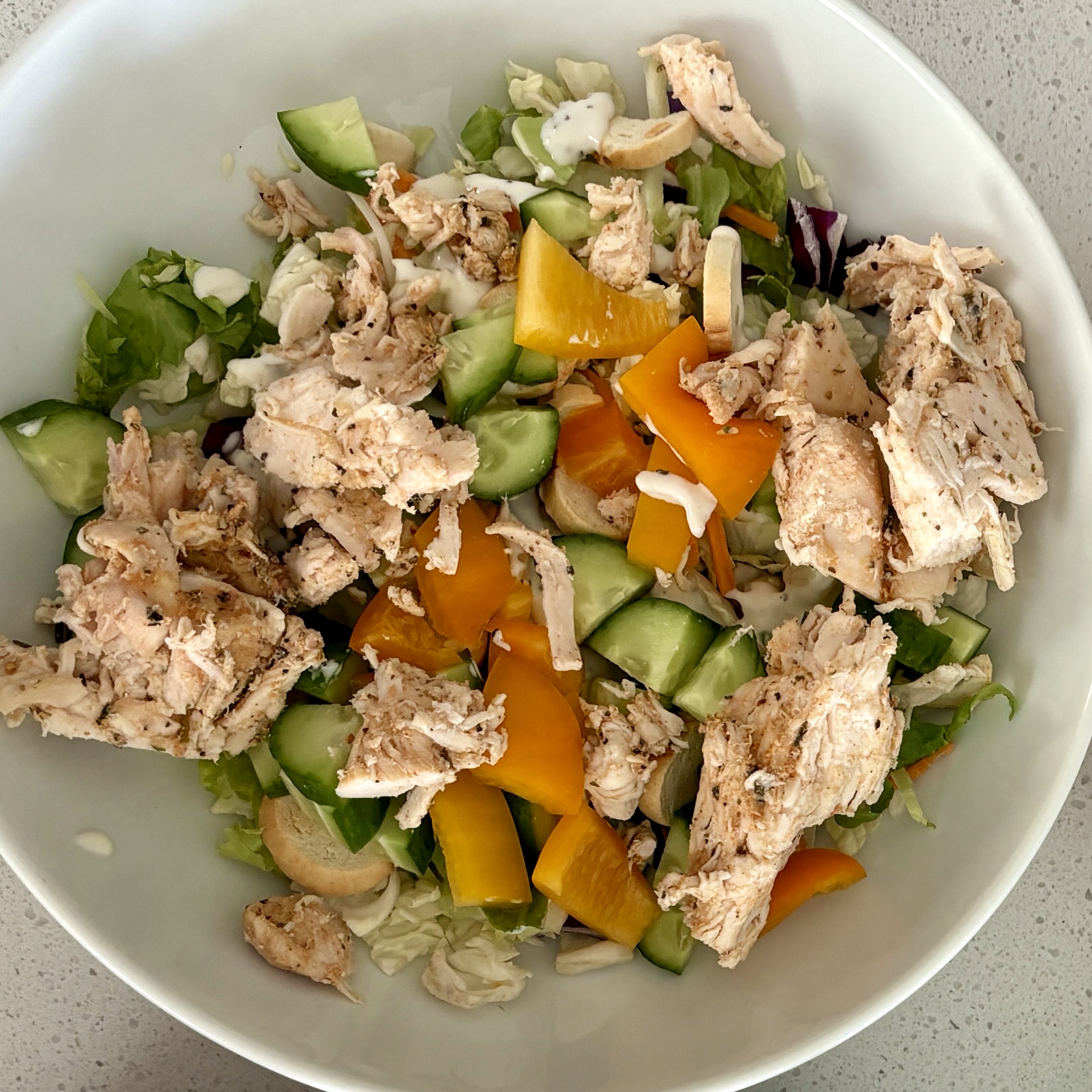 Everything Bagel Chicken Salad with Vegetables